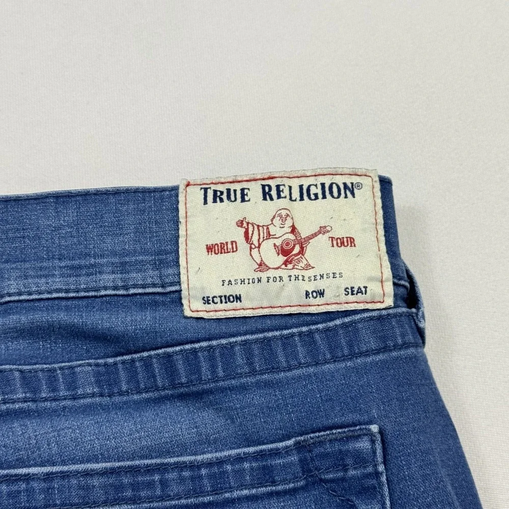 True Religion Rocco Jeans Denim Medium Wash Relaxed Skinny Blue‎ Men's 42x34